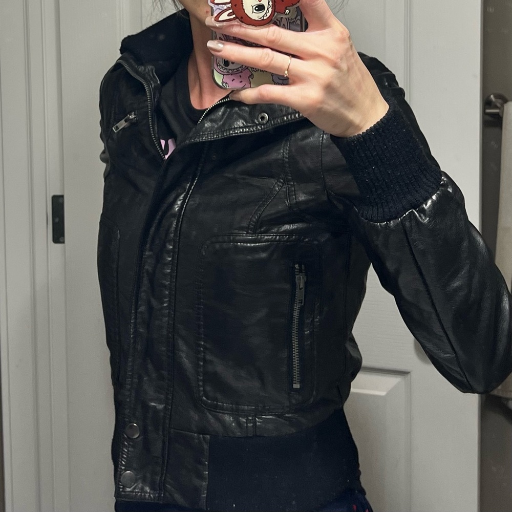 Silence + Noise Black Leather Jacket - Picture 9 of 9